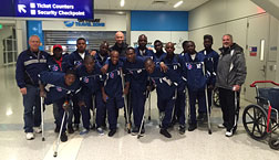 Haiti amputee soccer team arrives DFW.